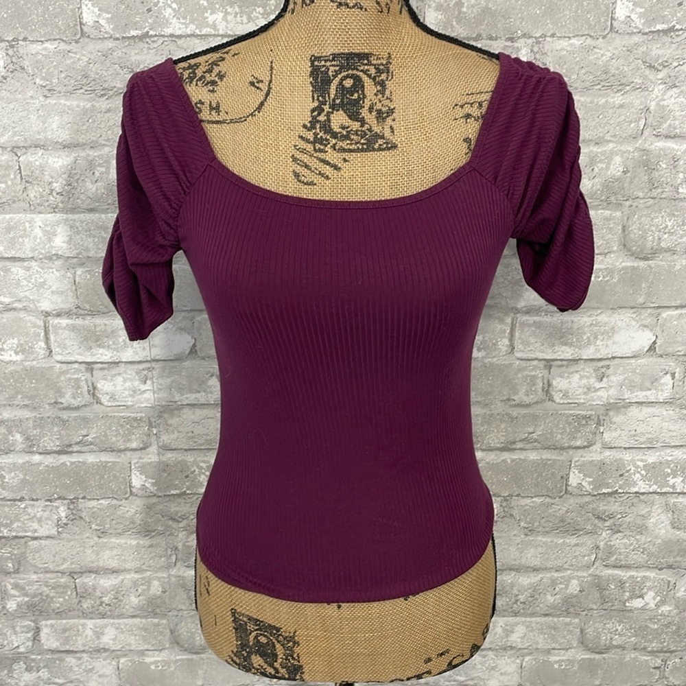 Free People Intimately Purple Ribbed Top